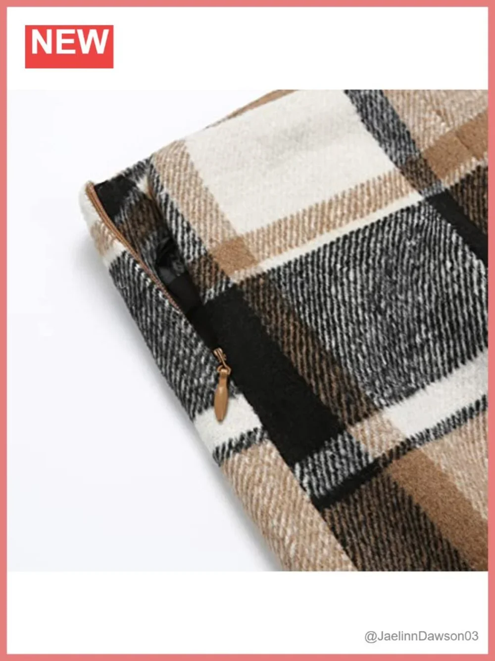 Womens High Waist Wool Blend Plaid Bodycon Pencil Mini Skirt